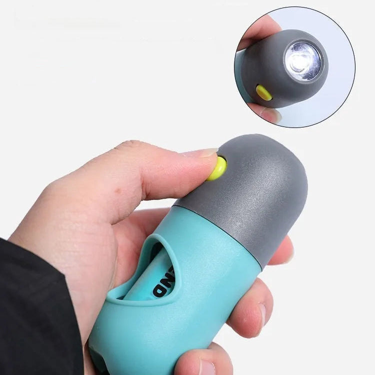 Avföringspåsehållare med LED – Kompakt Dispenser för Hundpromenader i Mörker
