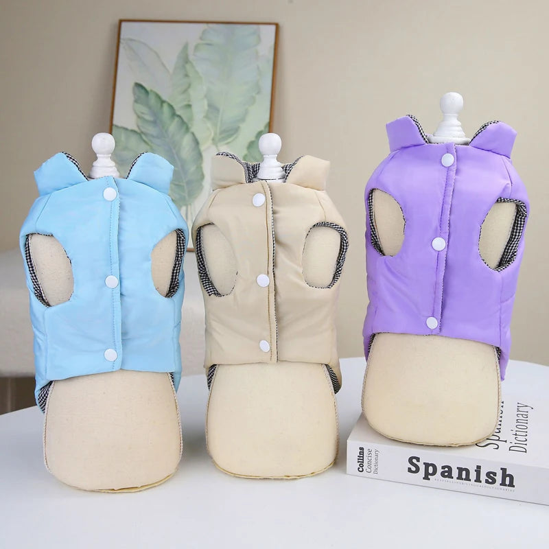 Varm Vinterjacka med D-Ring – Mjuk & Praktisk för Små till Medelstora Hundar och Katter