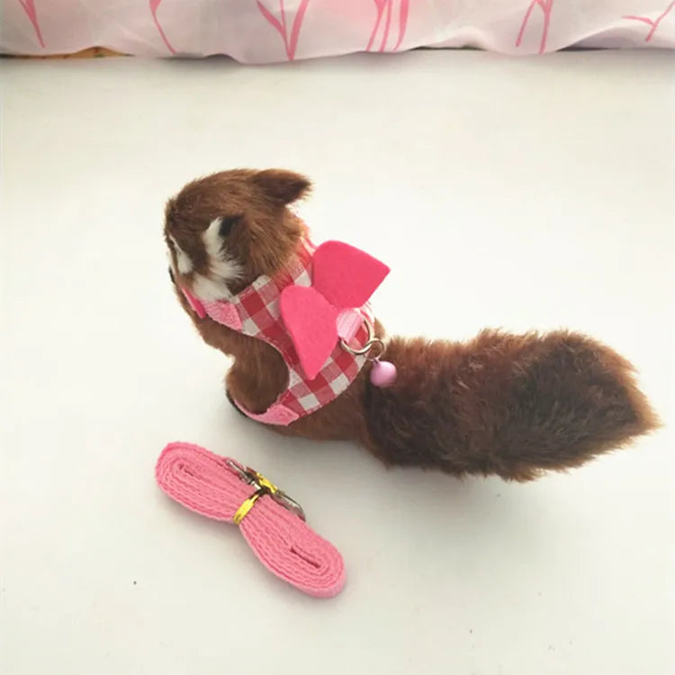 Liten Sele med Koppel och Rosett eller Vingar för Råtta och Smådjur