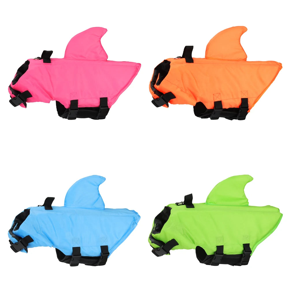 flytväst hund hajfensdesign flera storlekar