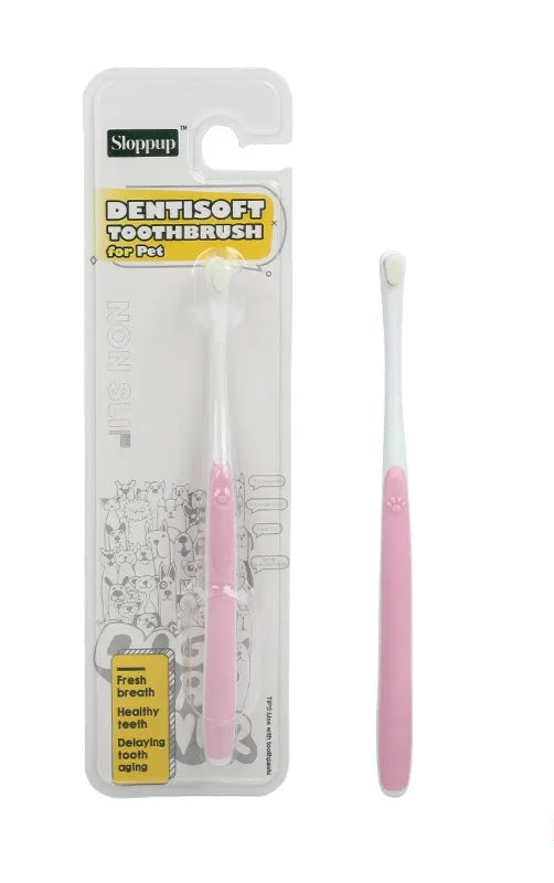 mjuk rund tandborste för hund och katt