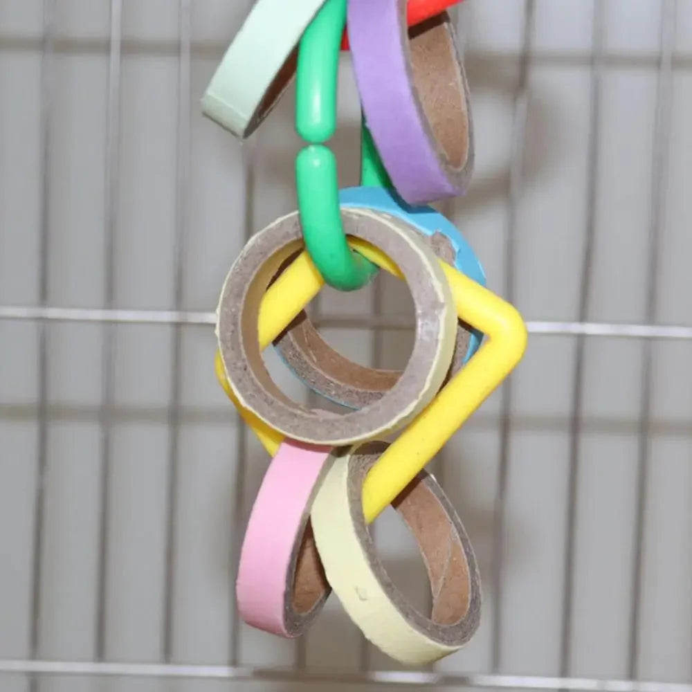 Färgglad Tuggleksak för Papegoja med Metallkrok