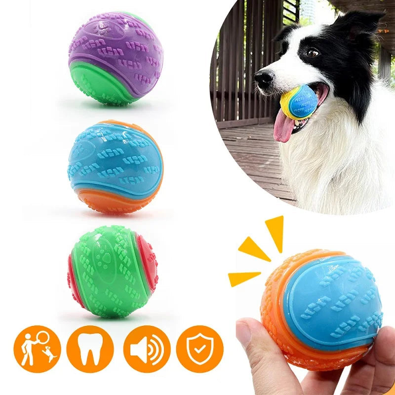 Interaktiv Tuggboll med Pipljud – Tandrengörande Hundleksak i Tåligt TPR-material
