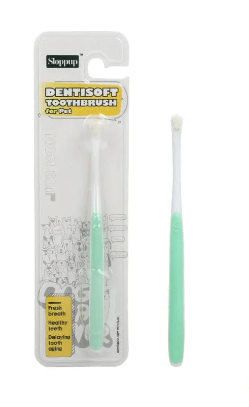 mjuk rund tandborste för hund och katt