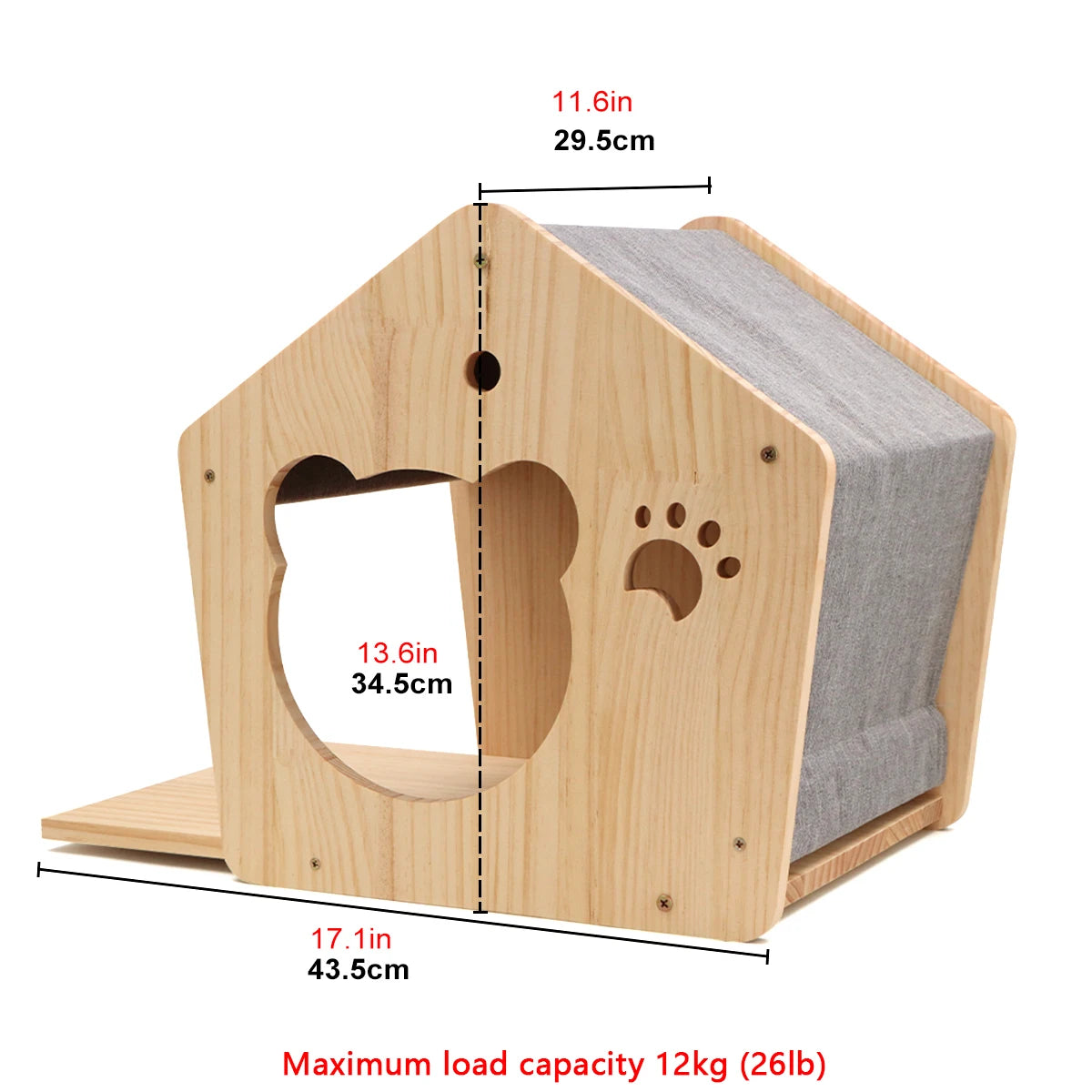 Vägghylla för Katt – Klätterhylla i Trä med Hängmatta och Bro
