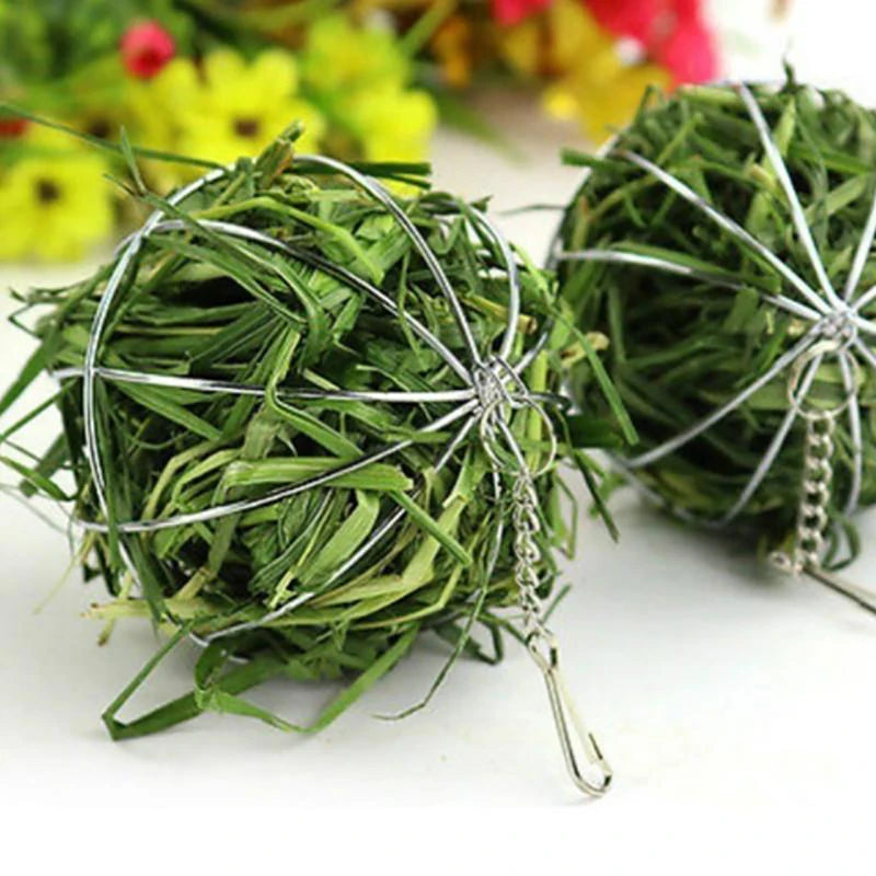 Hängande Foderboll i Rostfritt Stål för Kanin och Gnagare