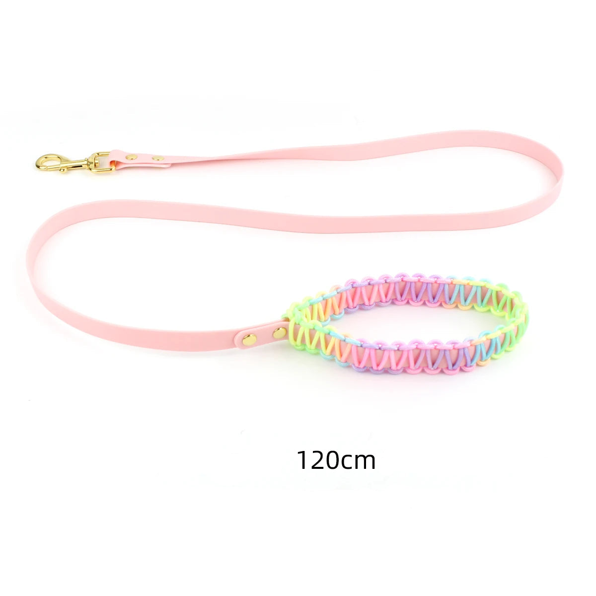 Justerbart Hundhalsband och Koppelset i PVC och Flätad Nylon – Färgglatt och Slitstarkt