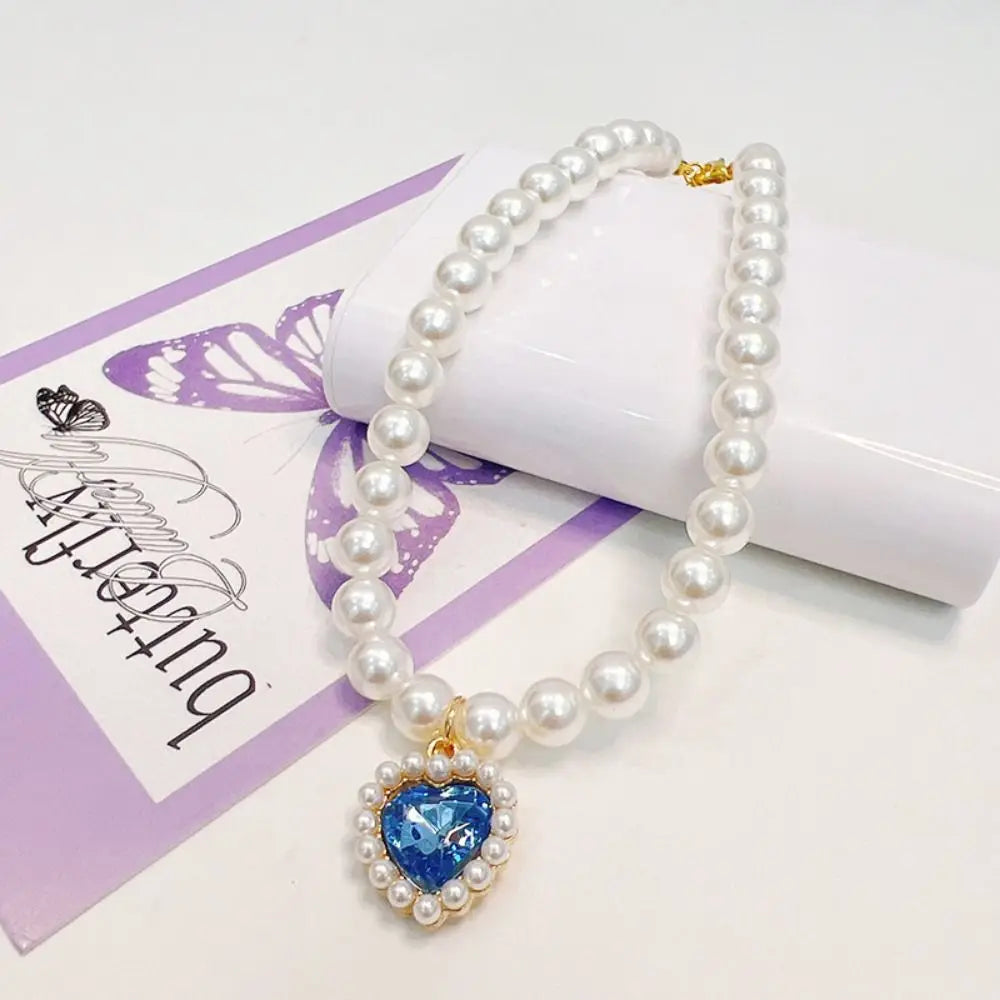 Justerbart Pärlhalsband för Hund och Katt – Färgglad Strass och Prinsessdesign