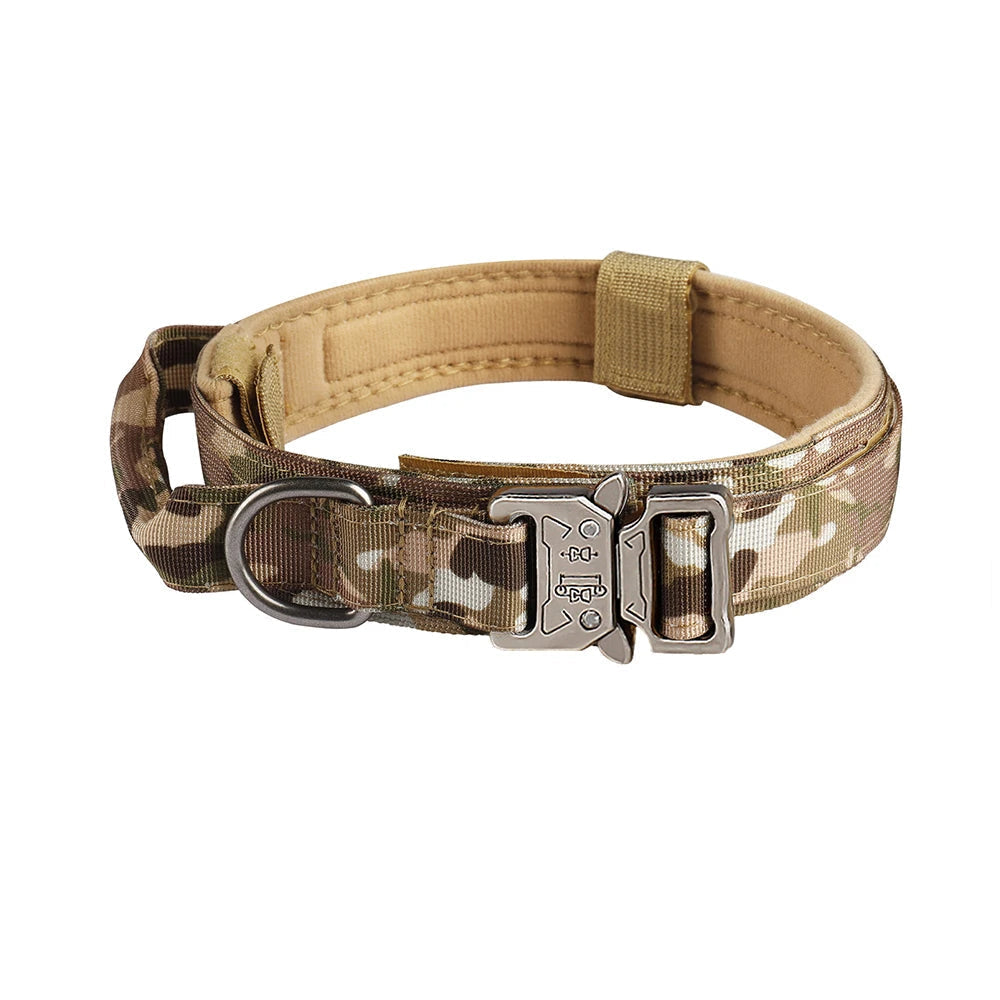 Taktiskt Hundhalsband i Slitstarkt Nylon – Justerbart med Metallspänne för Träning & Aktivitet