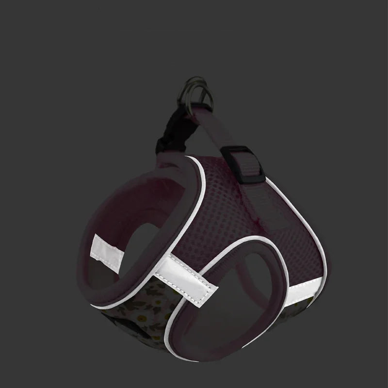 Reflekterande Sele med Snabbspänne & Koppel – Justerbart Set för Små Hundar & Katter