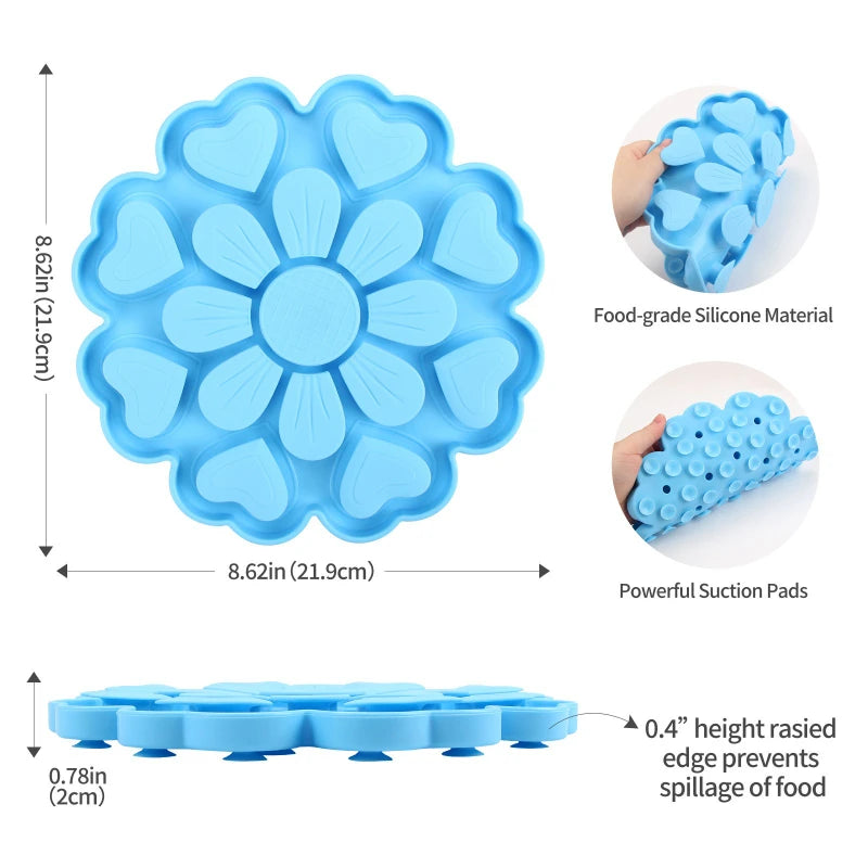 Silikon Slickmatta för Hund och Katt – Slow Feeder med Sugproppar