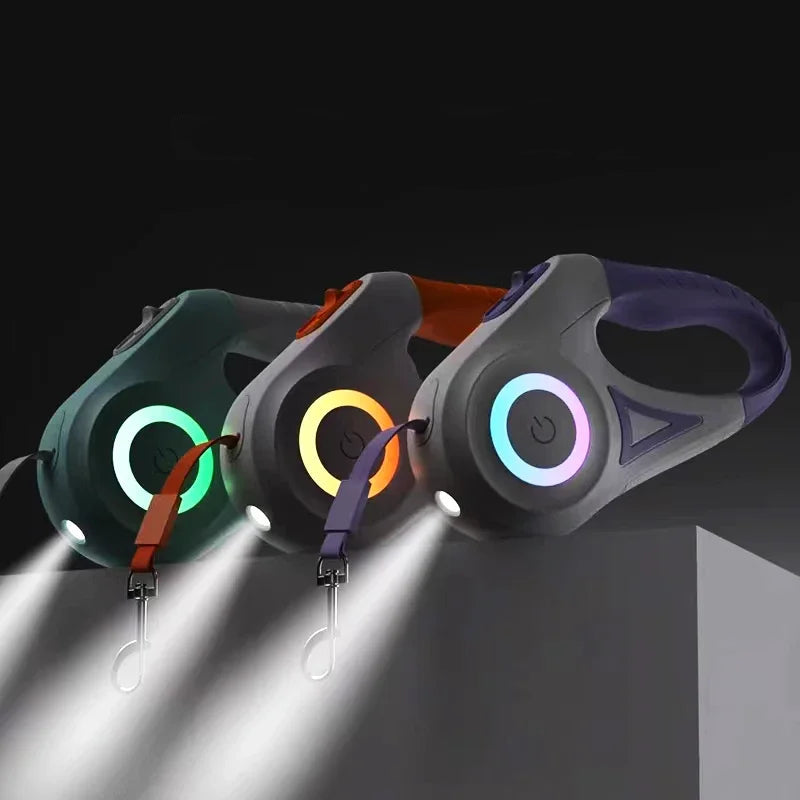 LED-Koppel För Hundar Och Katter – Utdragbart Reflextkoppel Med Inbyggd Belysning