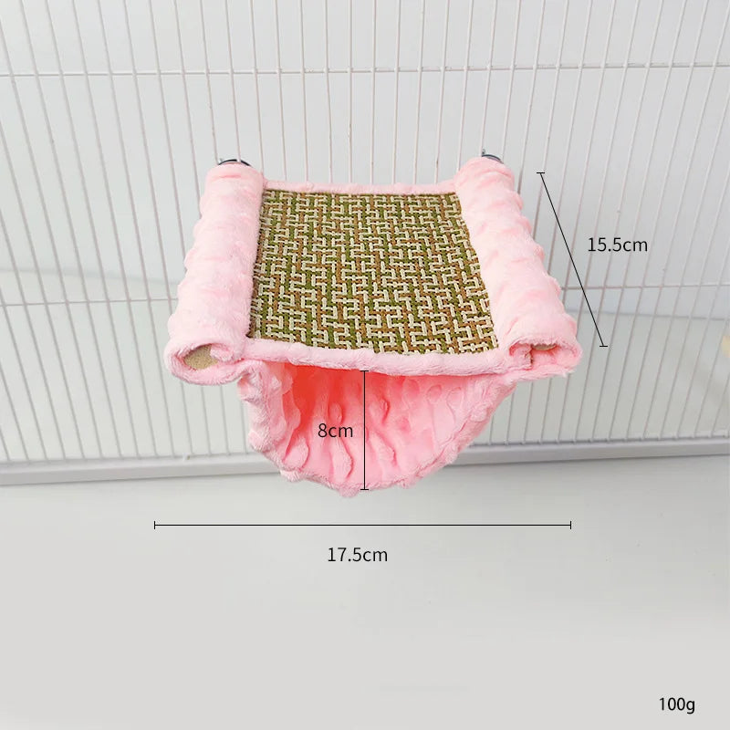 Mjuk Hängmatta i Plysch för Fågel och Smådjur