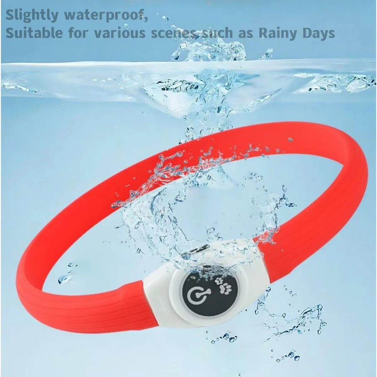 LED Hundhalsband i PVC – Vattentätt, Uppladdningsbart och Synligt i Mörker