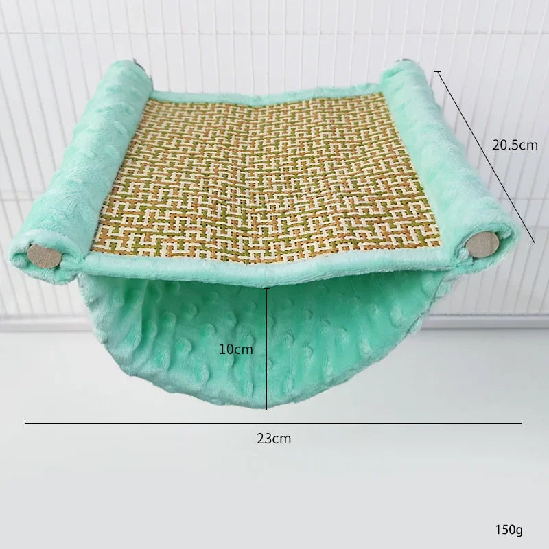 Mjuk Hängmatta i Plysch för Fågel och Smådjur