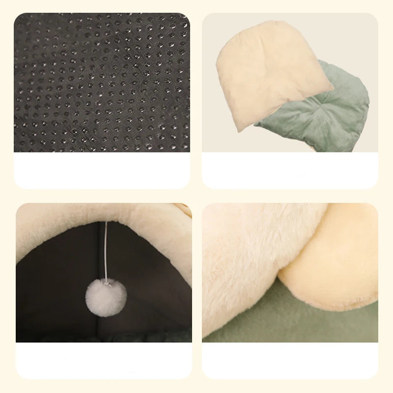 Mjuk och Trygg Kattsäng med Söt Design – Perfekt Sovplats för Din Katt eller Liten Hund