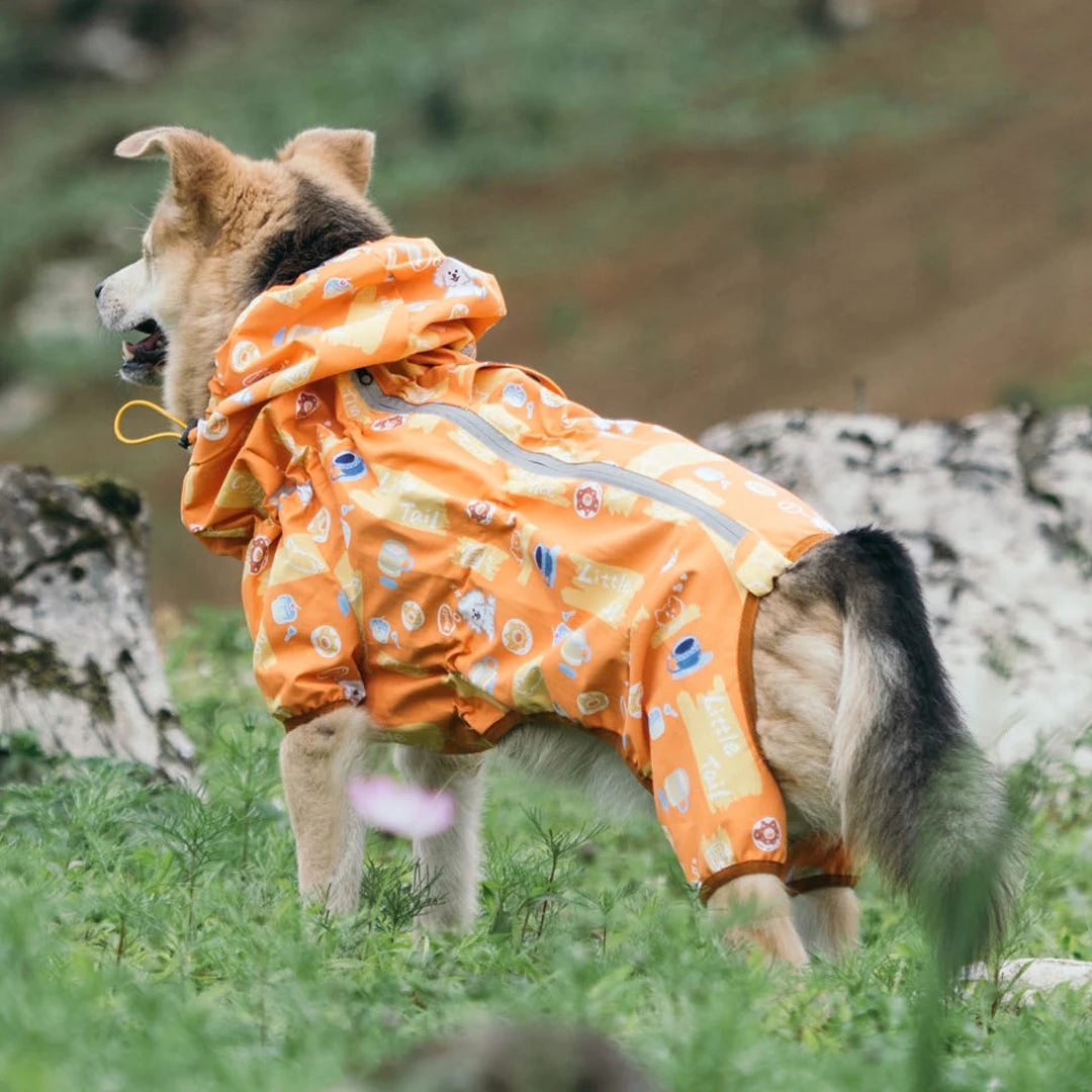 Vattentät Hundoverall – Helkroppsskydd med Justerbar Magdel