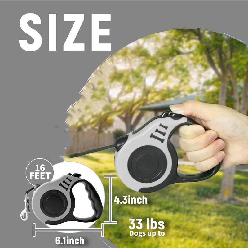 Retractable Dog Leash - 5m Automatic Strong Nylon Lead For Small/Medium Dogs & Cats, Durable Pet Traction Rope Supplies