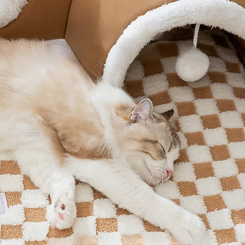 kattbädd tunnel hängande boll varm lekfull sovplats
