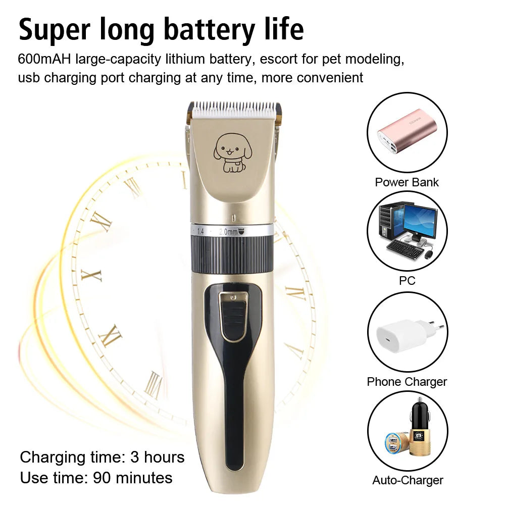 professionell husdjurstrimmer tystgående klippmaskin hund katt