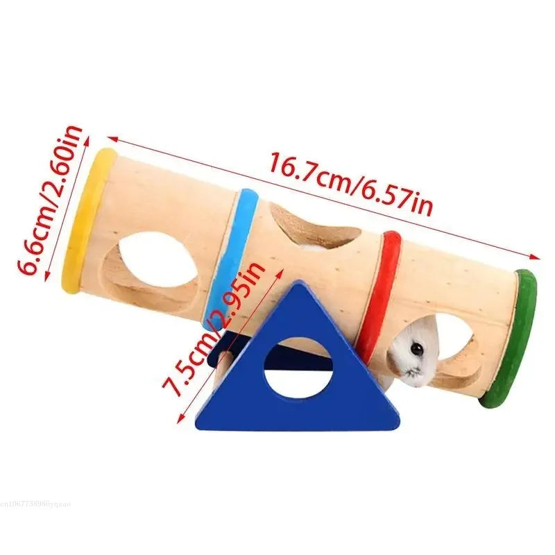 Färgglad Trägunga för Hamster – Lek och Gömställe i Ett