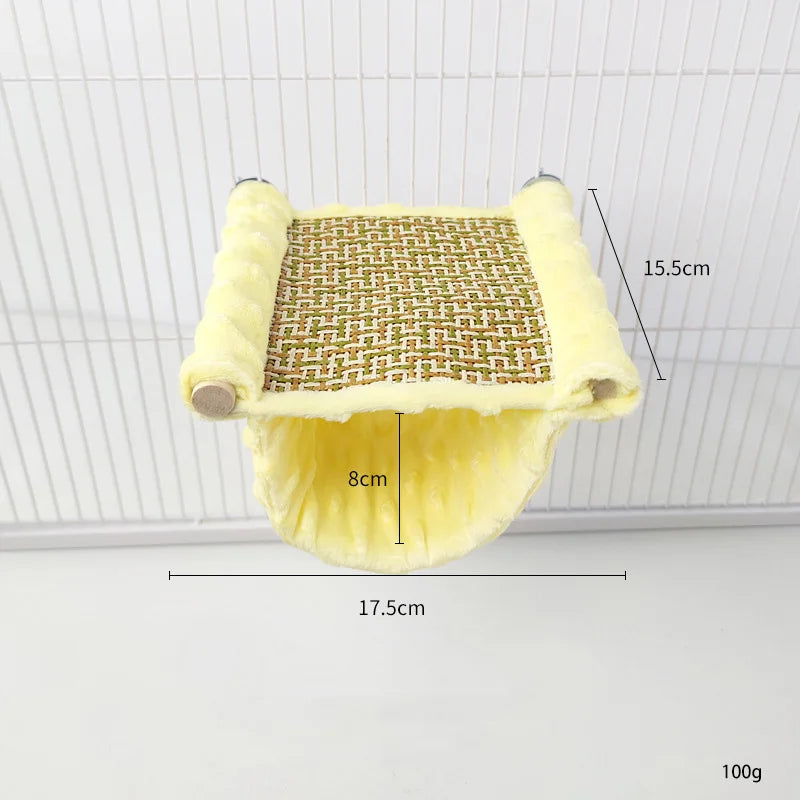 Mjuk Hängmatta i Plysch för Fågel och Smådjur