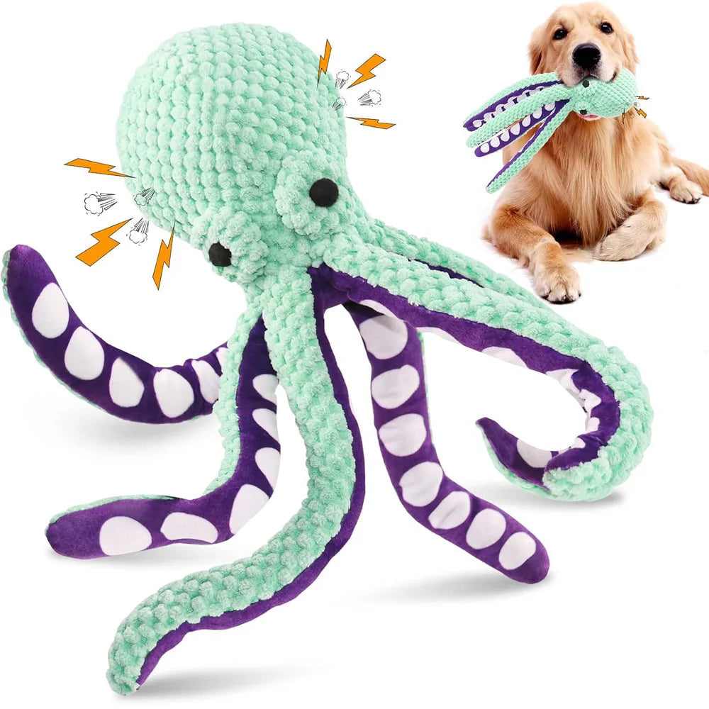 Large Squeaky Plush Dog Toy for Aggressive Chewers – Durable Soft Fabric Toy for Medium & Large Dogs – Chew, Tug, Fetch & Cuddle