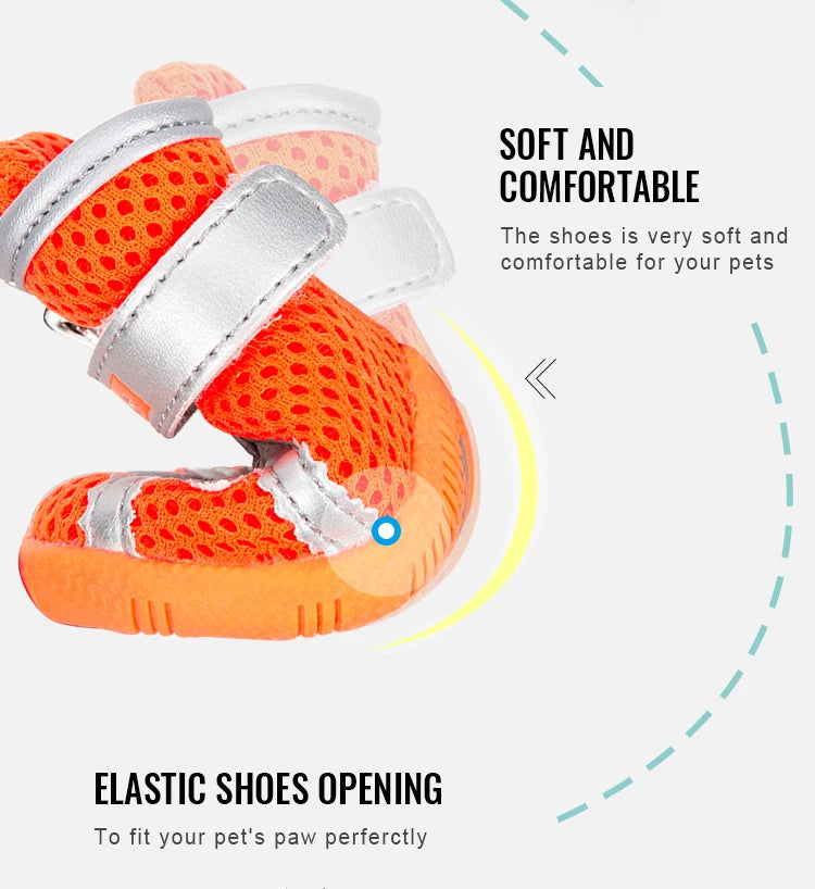 Hundskor i Mesh med Reflex och Halkfri Sula för Små Hundar