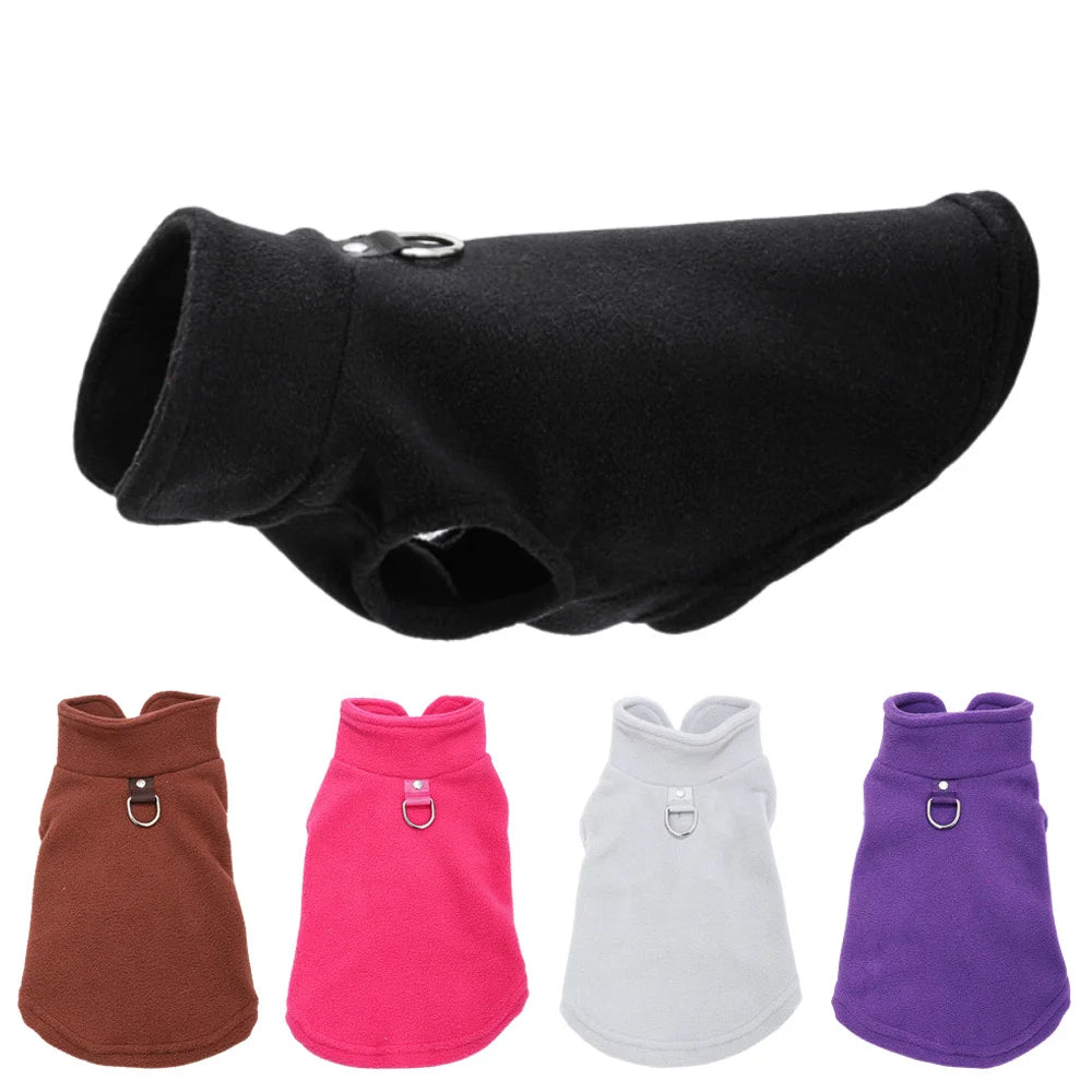 Varm Fleeceväst med D-Ring för Hund & Katt – För Höst/Vinter, Små & Medelstora Husdjur
