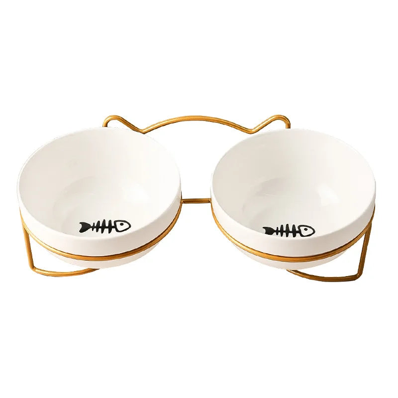 upphöjd keramisk matskål med ställ singel dubbel hund katt