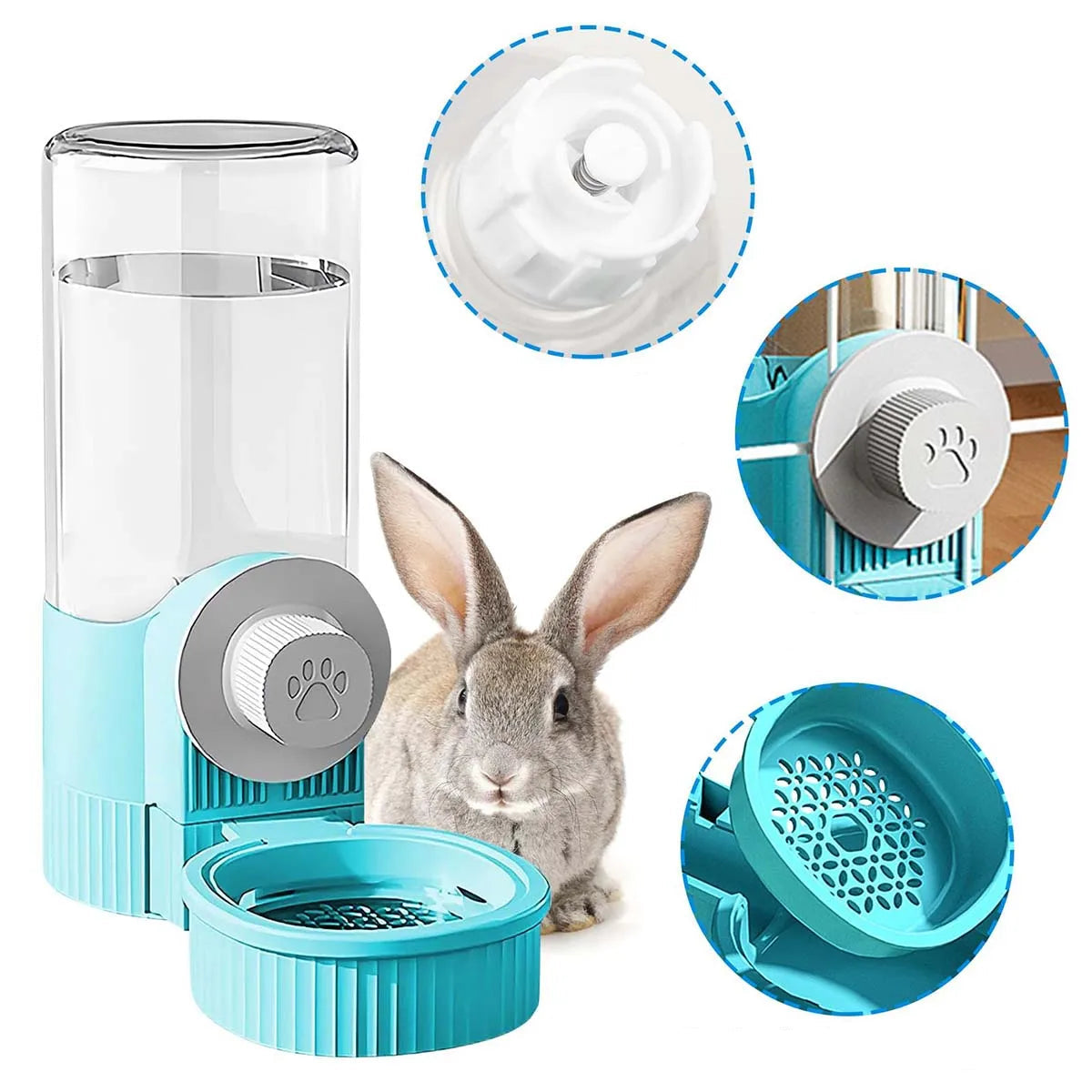 Automatisk Foder- och Vattenautomat för Kanin och Andra Smådjur