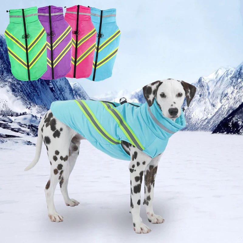 Vattentät & Varm Hundjacka med Reflex – För Små till Stora Hundar i Vinterväder