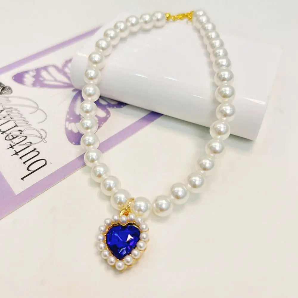 Justerbart Pärlhalsband för Hund och Katt – Färgglad Strass och Prinsessdesign