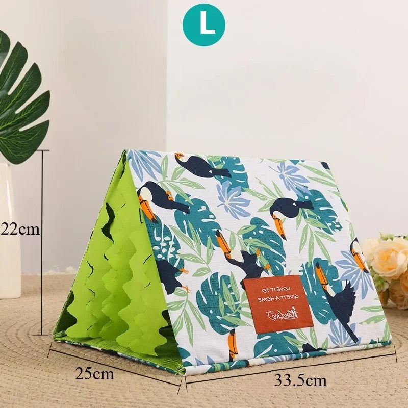 Triangeltält i Bomull för Smådjur Sovplats och Gömställe