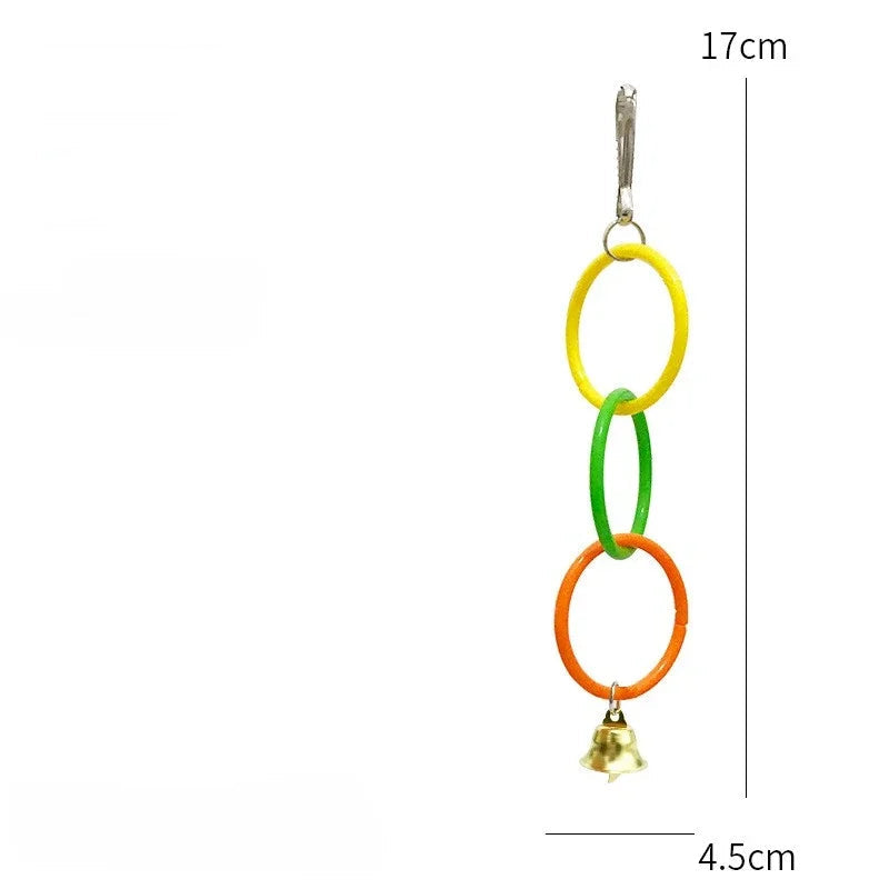 Färgglad Ringkedja med Bjällra för Fågel