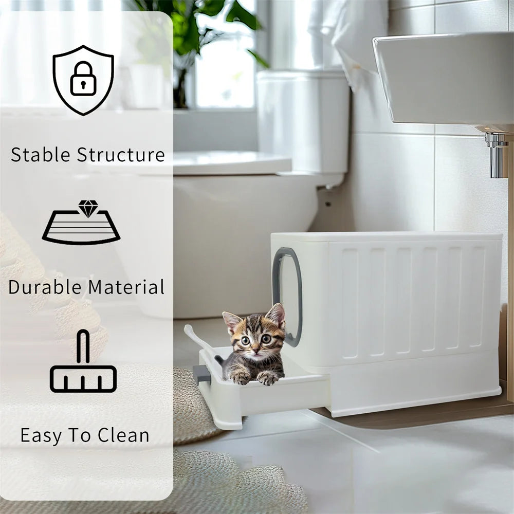 Kattoalett med Lock och Dubbla Ingångar – Front och Topp