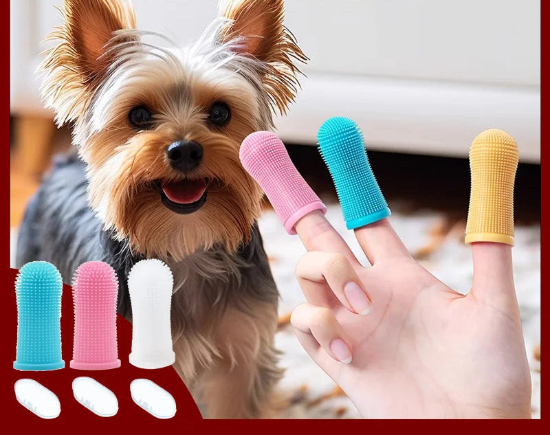 Silikon Finger-Tandborste för Hund & Katt – Skonsam Munvård för Små Husdjur