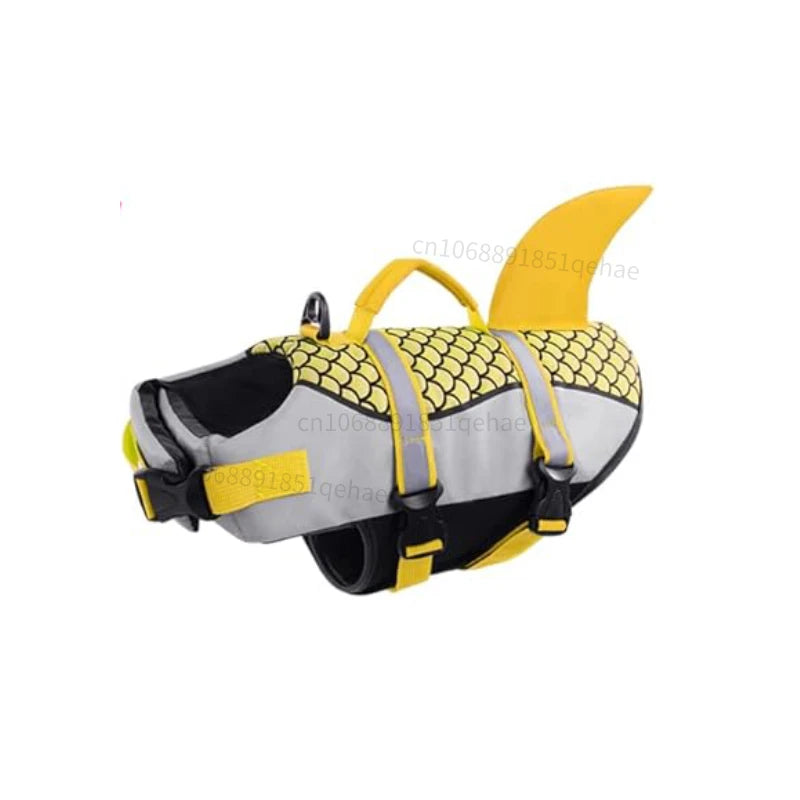 Hundflytväst Hajdesign med Handtag och Reflex för Simning och Båt