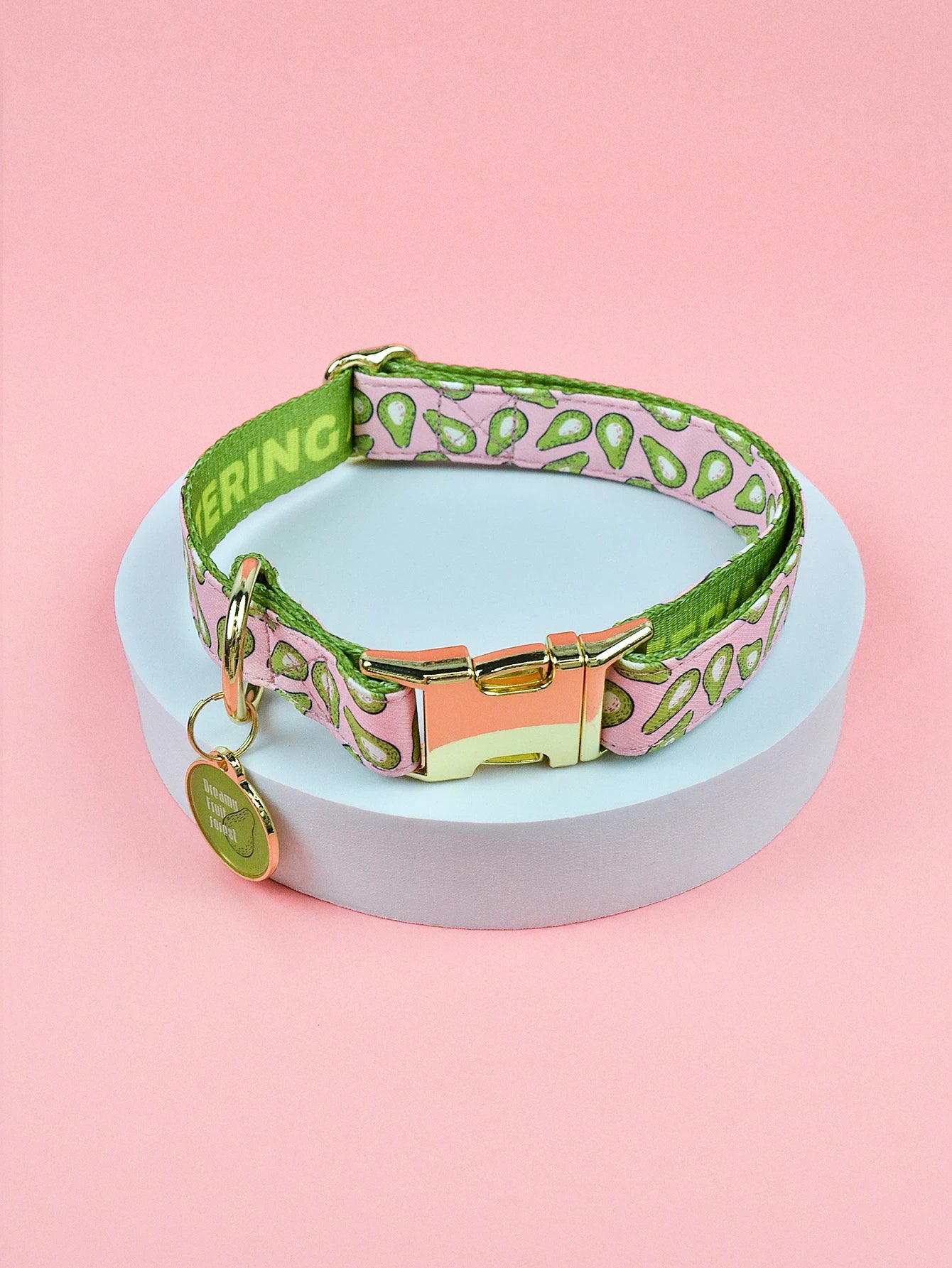 Söt Justerbar Hund- och Kattkrage med Dubbelsidigt Tryck med Dekorativt Hänge