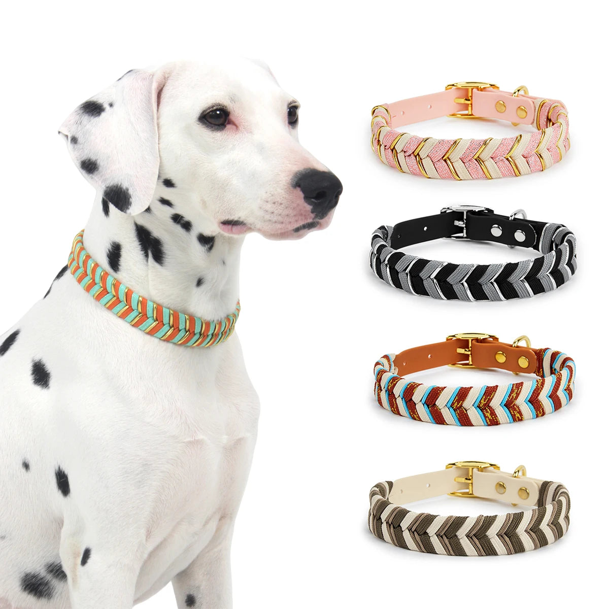 Exklusivt Handvävt Hundhalsband – Färgstark, Stilren & Justerbar Design