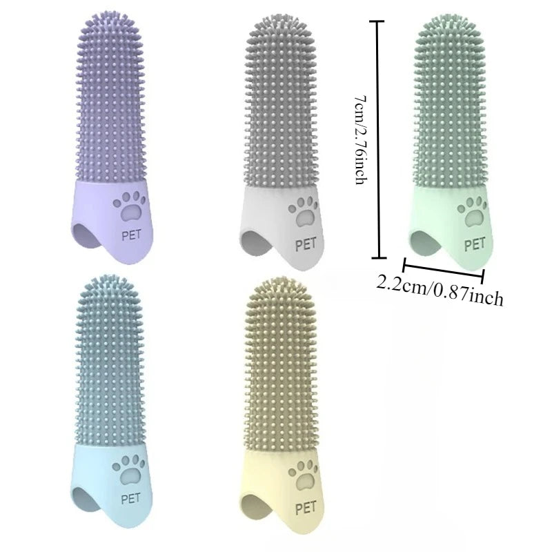 tandborste i silikon för hund och katt skonsam tandrengöring