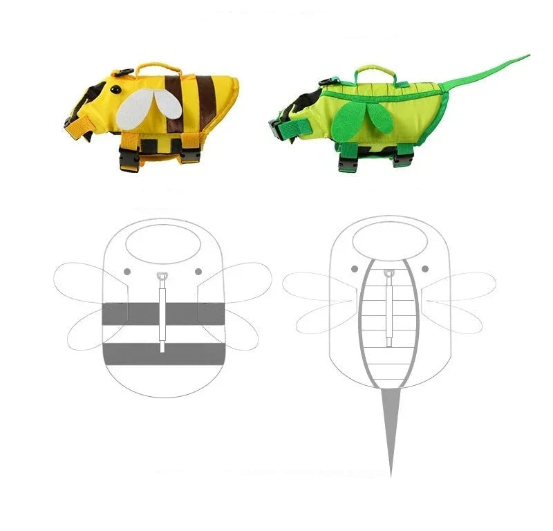 flytväst hund somrig säkerhet söt biform