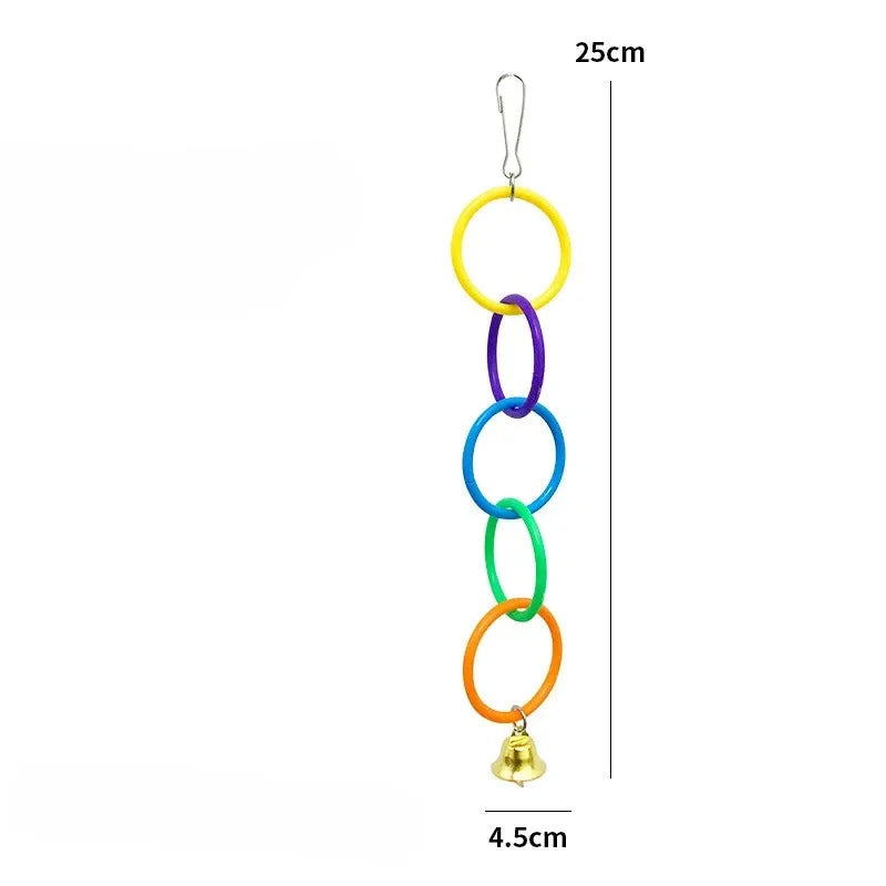 Färgglad Ringkedja med Bjällra för Fågel