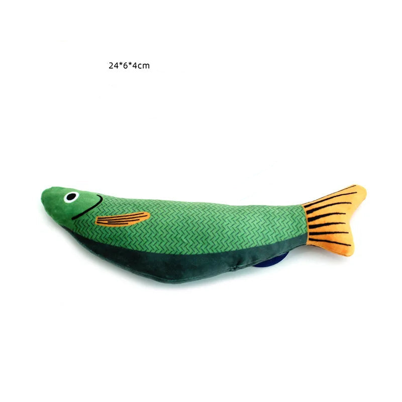 Kattleksak med Kattmynta - Interaktiv Plysch Fisk