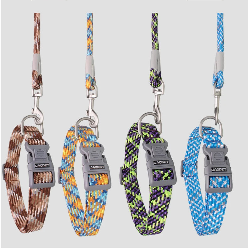 Justerbart Reflekterande Flätat Hundhalsband i Slitstark Nylon - för Medelstora till Stora Hundar