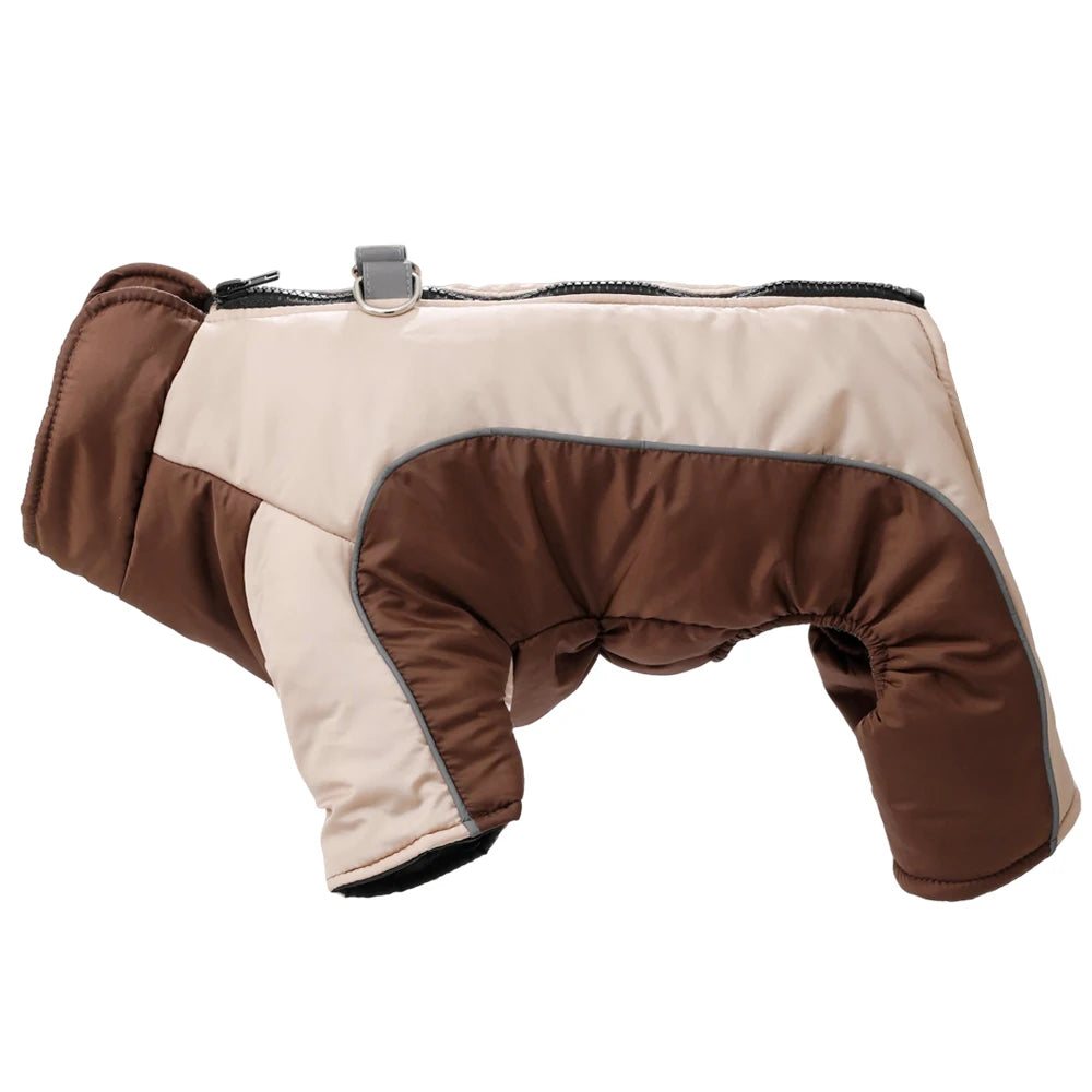 Vinteroverall med D-Ring för Hund & Katt – Varm, Vindtät & Reflekterande för Kalla Promenader