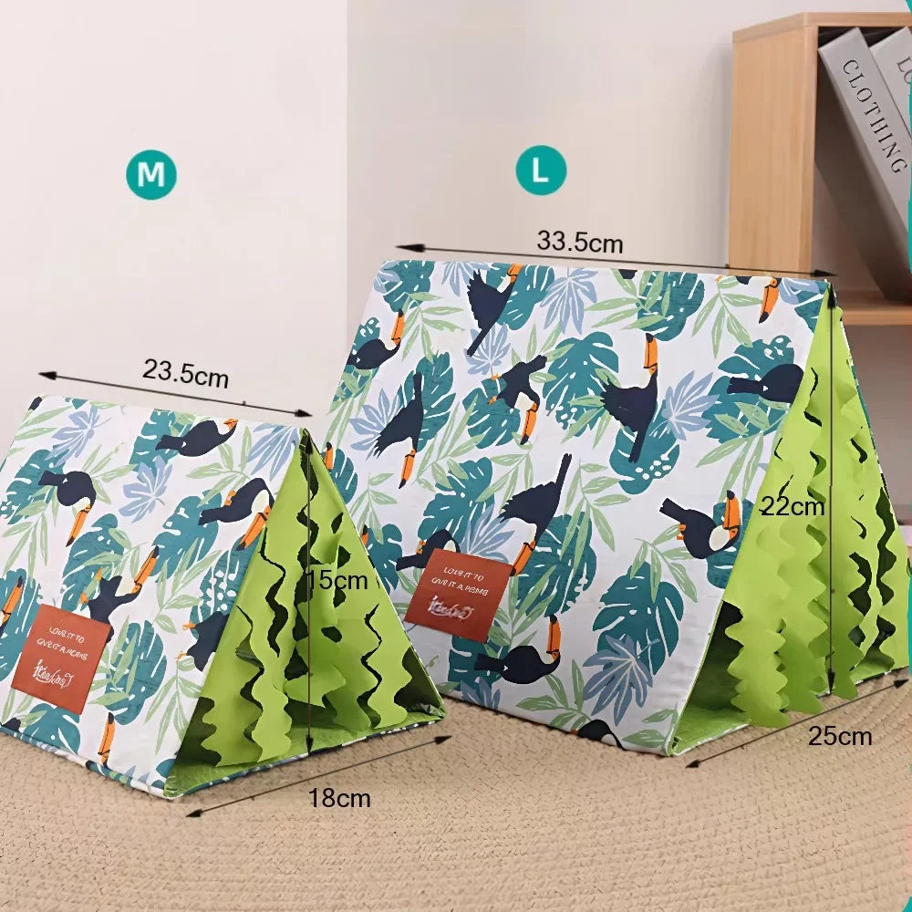 Triangeltält i Bomull för Smådjur Sovplats och Gömställe