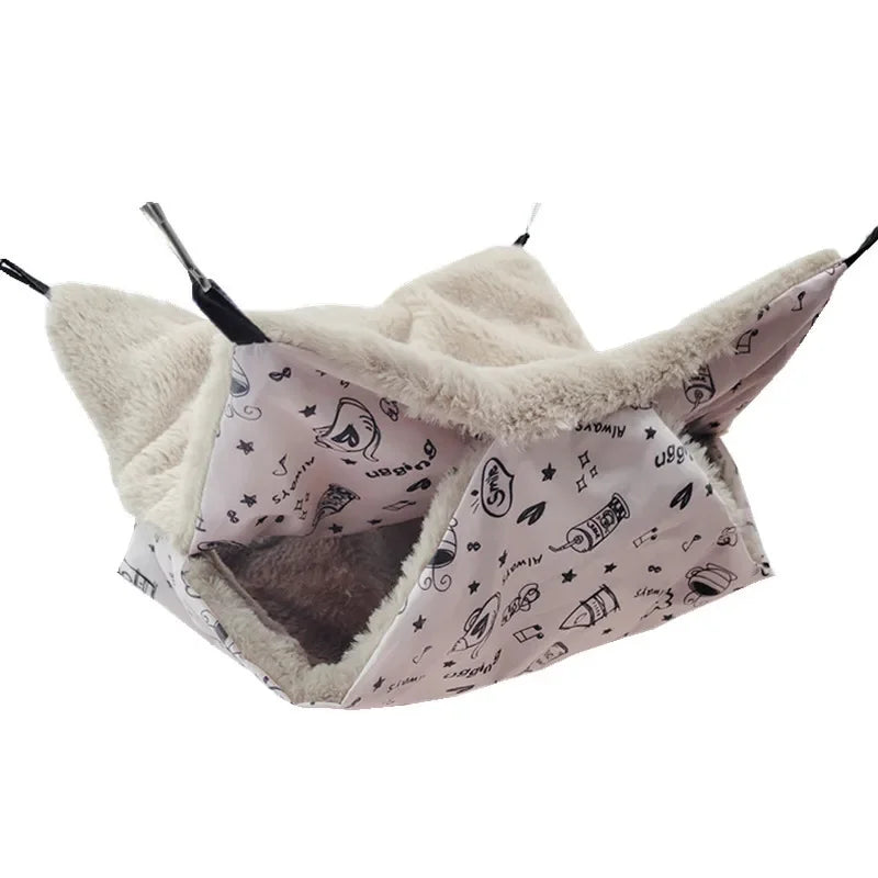 Hängmatta i Plysch för Smådjur Dubbla Lager