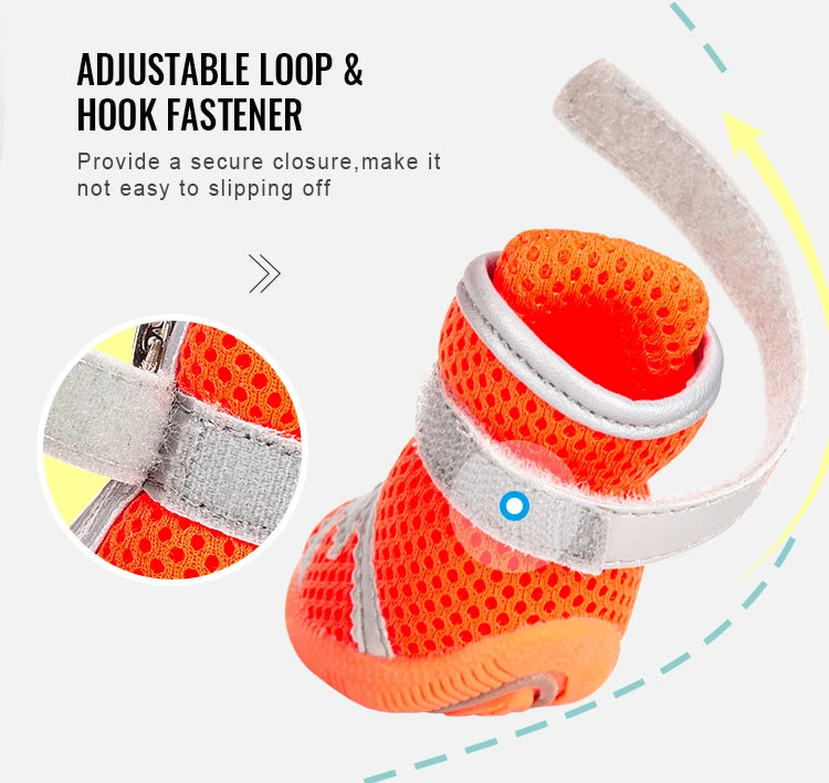 Hundskor i Mesh med Reflex och Halkfri Sula för Små Hundar