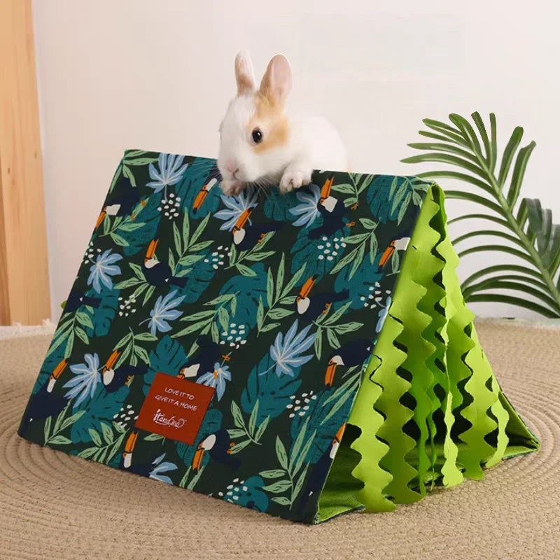 Triangeltält i Bomull för Smådjur Sovplats och Gömställe